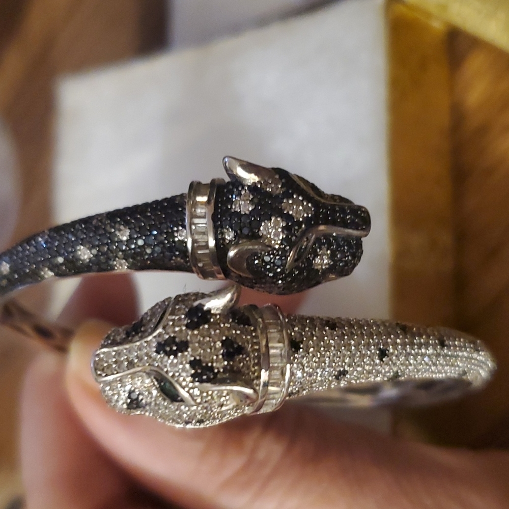 New Double headed Sterling silver 925 cubic zirconia new made in Italy